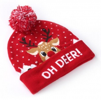 acrylic jacquard knitted christmas hat