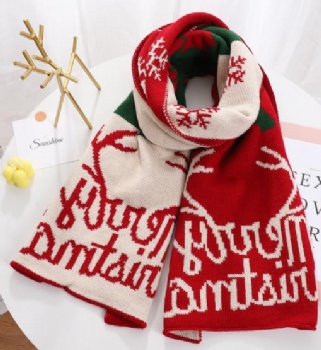 acrylic knitted jacquard christmas long scarf