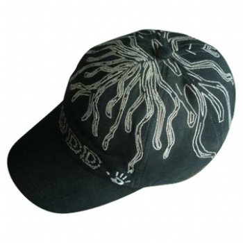 metallic silver flame joint embroidery custom cap