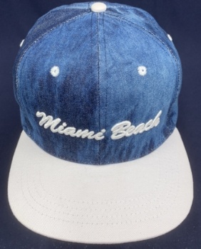 denim embroidery snapback cap