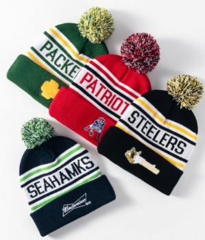 acrylic jacquard knitting sport team hat
