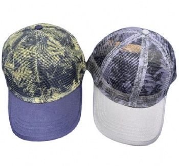 print trucker mesh 6 panel cap